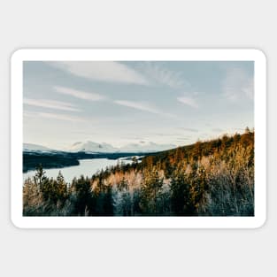 Majestic Peaks of Rondane National Park in Warm Winter Light Shot on Film Sticker